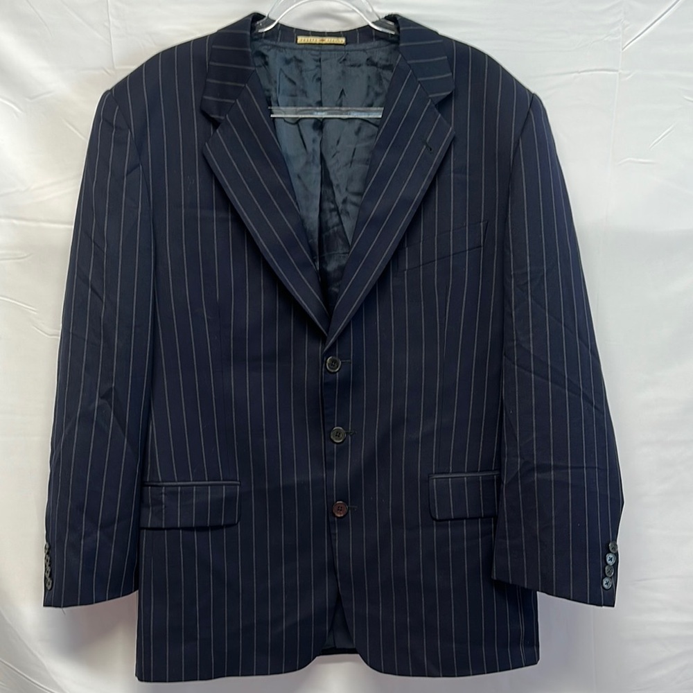 Joseph Abboud 42R Navy Pinstripe Super 100s Wool Sport Coat Blazer
